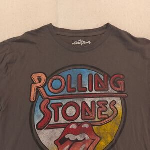 The Rolling Stones Band Crew Neck Short Sleeve T Shirt Mens Size XL Gray